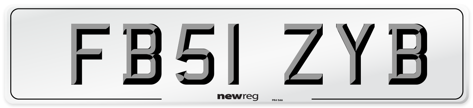 FB51 ZYB Number Plate from New Reg